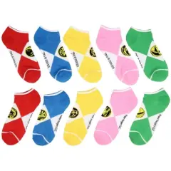 Power Rangers Adult Characters Costume Design 5 Pack No Show Ankle Socks Multicoloured