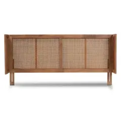 Rina Wood Wrap Around Headboard Ash Walnut - Baxton Studio