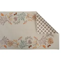 Design Imports  Reversible Autumn Table Runner, 14X108", Autumn Leaves