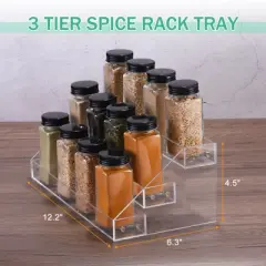 Unique Bargains Easy to Clean Countertop Cabinet Kitchen Acrylic Spice Rack
