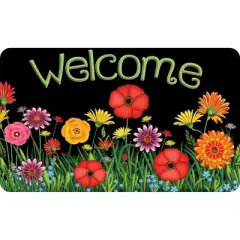 Ashley Productions&reg; The Original Fun Mat&trade;, Welcome Mat, 18" x 30", Wildflowers Welcome