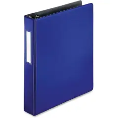 Business Source Slanted D-Ring Binder w/LBL HLD 1-1/2" Blue 33127