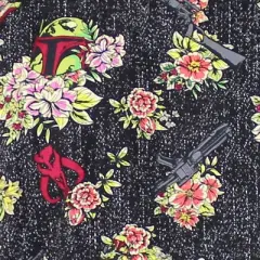 Men's Star Wars Boba Fett Floral Print Button Down Shirt