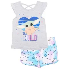 Star Wars The Child Girls T-Shirts Leggings and Shorts 4 Piece Outfit Set Little Kid to Big Kid