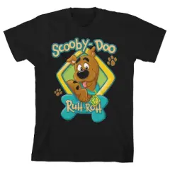 Scooby Doo Baby Ruh-Roh Black Short Sleeve Graphic Tee Shirt Toddler Boy to Youth Boy