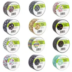 Simply Genius 12 Pack Patterned And Colored Duct Tape Variety Pack, 10 Yards, 120 Yards Total, Whimsical Patterns