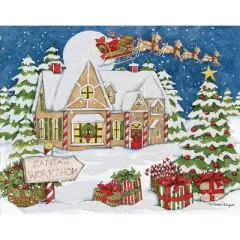 LANG 18ct Santa's Workshop Boxed Holiday Greeting Card Pack
