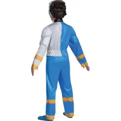 Boys' Power Rangers Dino Fury Blue Ranger Muscle Jumpsuit Costume - Size 4-6 - Blue
