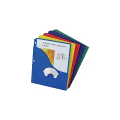 Pendaflex Essentials Wave Slash Pocket Project Folders 3 Holes Letter Five Colors 10/Pack 32900