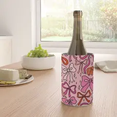 Doodle By Meg Pink Bow Print Wine Chiller