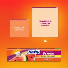 Hefty Jumbo Slider Storage Slider Bag - 12ct