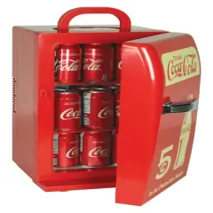 Coca-Cola 18 Can Retro Mini Fridge 12V DC 110V AC Cooler 5.4L