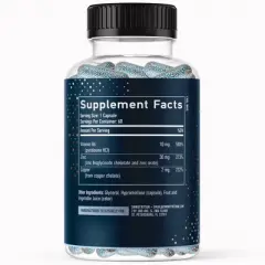 Zinc Complex Beadlets, Highly Absorbable Zinc Bisglycinate & Orotate with Chelated Copper + Vitamin B6 for Immune & Acne Support, SMNutrition, 60ct