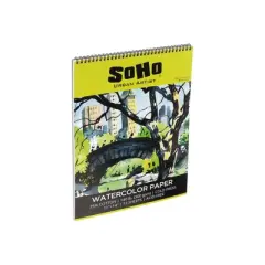 SoHo Urban Artist Watercolor Spiral Pad - 140lb Cold Press Acid-Free, ECF, 12 Pages