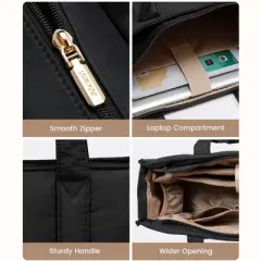 Laptop Bag , Puffer Tote Bag for Work 15 Inch Large Computer Briefcase For Travel, Daily