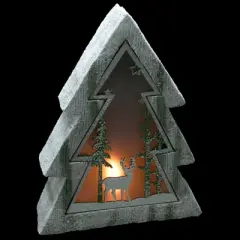 Northlight LED Lighted Tree with Reindeer in the Woods Scene Christmas Decoration - 13.5"