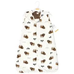 Hudson Baby Infant Boy Plush Faux Fur Sleeping Bag, Wearable Blanket, Wild Buffalo