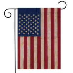 Briarwood Lane Everyday Garden Flag x For Outdoor Tea Stained Embroidered American Flag Garden Flag Flags For Outside