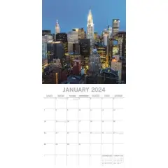 The Gifted Stationery 2024 Square Wall Calendar, New York, 16-Month Passport Collection Theme with 180 Reminder Reminder Stickers (12x12 In)