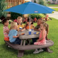 Little Tikes Fold 'n Store Picnic Table with Market Umbrella Playset Table