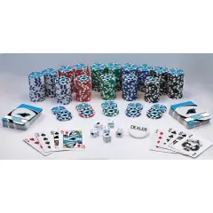 MasterPieces Casino Style 300 Piece Poker Chip Set - NFL Carolina Panthers