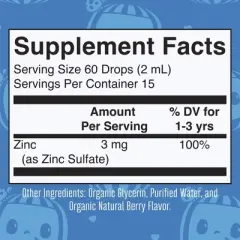 MaryRuth's Cocomelon Toddler Zinc Drops, Berry, Org, 1 oz