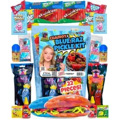 Food Crush-Blue Raspberry + Chamoy Pickle Kit by Ashley Dashley from Tiktok- Gift Pouch-22 Pieces