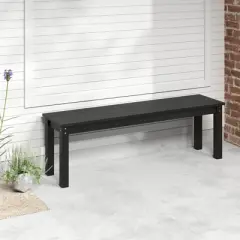 Tangkula 55" HDPE Outdoor Bench for 2-3 People Weatherproof Backless Patio Garden Bench