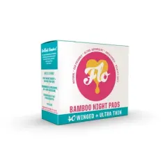 Flo Here We Flo Megapack of Organic Bamboo Night Ultra Absorbent and Thin Pads with Wings - 40ct