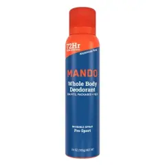 Mando Whole Body Men's Invisible Spray Deodorant Pro-Sport -Aluminum-Free 3.6oz