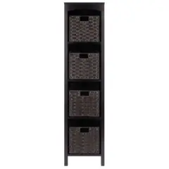 55.98" 5pc Terrace Storage Shelf with Baskets Espresso/Chocolate - Winsome