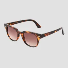 Women's Tortoise Shell Print Narrow Rectangle Sunglasses - Universal Thread&trade; Brown