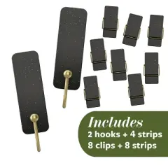 Command Limited Addition Holiday Mixed Hooks Pack Soot 10 Hooks 12 Strips: Plastic Adhesive Hooks & Hangers, 10 Pack