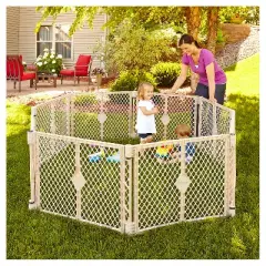 Toddleroo by North States Superyard Indoor Outdoor 8 Panel Freestanding Gate