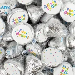85 pcs Get Well Soon Candy Gift Hershey's Kisses Chocolate (13.6oz) - No Assembly Required - By Just Candy