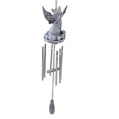 Roman 15.0 Inch Cat Memorial Windchime Bereavement , Pawprints Wings Heaven (1PC)