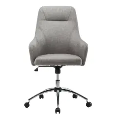 Comfy Height Adjustable Rolling Office Desk Chair- Gray- Techni Mobili