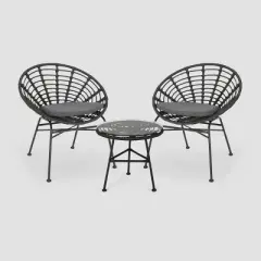 3pc Pigment Iron Modern Boho Chat Set Gray - Christopher Knight Home