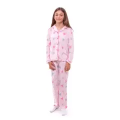 Sleep On It Girls Unicorn 2-Piece Button Up Fleece Coat Pajama Sleep Set