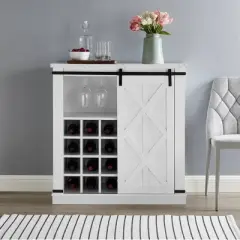 37" Buffet Bar Cabinet White - Home Essentials