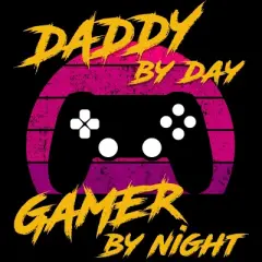 Men's Design By Humans Daddy By Day Gamer By Night By thriftjd Tank Top