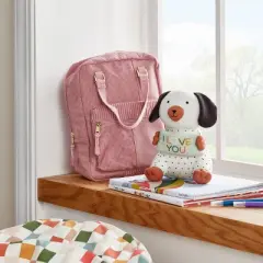 Mini Kids' Plush Milestone Puppy - Pillowfort&trade;: Novelty Throw Pillow, Recycled Polyester, OEKO-TEX Certified