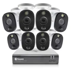 Swann DVR Security System, SWPRO Square Spotlight Bullet Camera, 84580 Hub