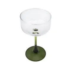 8.2 fl oz Ribbed Coupe Glasses Green - Bullseye's Playground&trade;