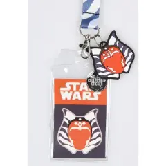Star Wars Ahsoka Tano Lanyard ID Holder with Rubber Charm and Collectible Sticker