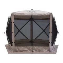Gazelle GG501DS Pop Up, Portable, Waterproof, UV-Resistant 4-Person Camping and Outdoors Gazebo Day Tent with Mesh Windows, Desert Sand