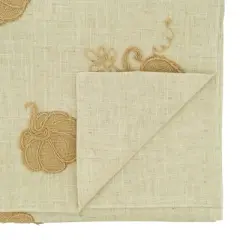 Saro Lifestyle Fall Table Runner With Pumpkins Design, Beige, 16" x 70"