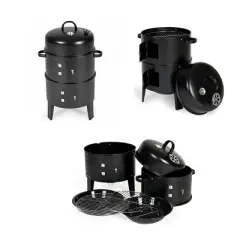 Dexmalle Outdoor double-layer grill,charcoal wood fired braising and smoking stove