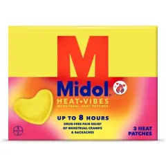 Midol Heat Vibes Menstrual Pain Relief Heat Patches for Menstrual Symptom Relief - 3ct