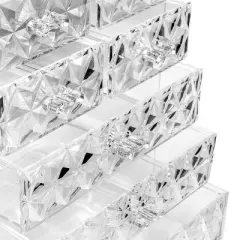 Sorbus Acrylic Cosmetic Makeup and Jewelry Storage Case Display  -  Diamond Pattern (3 Large/4 Small Drawers)